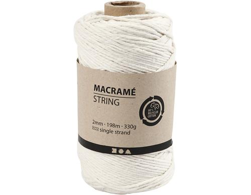 Creativ Company Makrameegarn string 2 mm 330 g, 198 m, Weiss