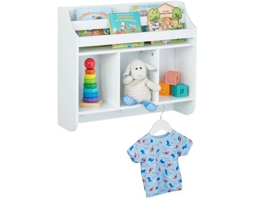 relaxdays Kinderregal mit 5 Fächern MDF, China, Weiss