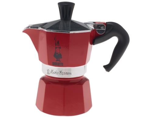 Bialetti Moka Express für 1 Tasse rot Aluminium mit schwarzem Kunststoff