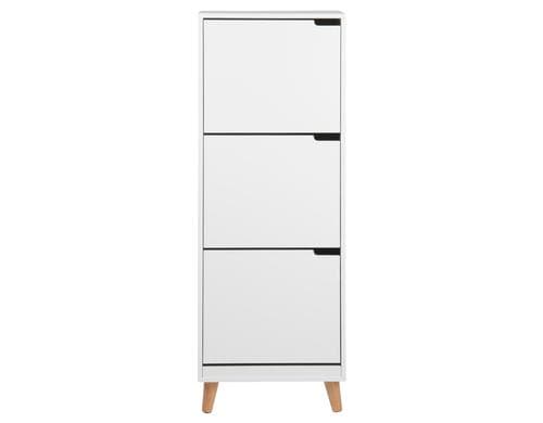 AC Design Schuhschrank Mitra MDF, 47x30x133.5 cm, Weiss/Eiche