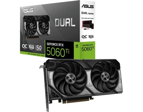 ASUS DUAL RTX5060TI O16G, GDDR7 GeForce RTX5060Ti, 3x DP, 1x HDMI