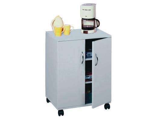 Durable Multifunktionswagen 74/53 grau geschlossen mit 2 Flügeltüren, 2 feste Böde