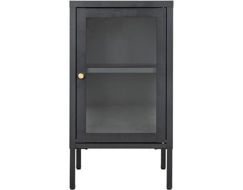 House Nordic Kabinett Dalby Schwarz Stahl/Glas, L:35, B:38, H:70cm