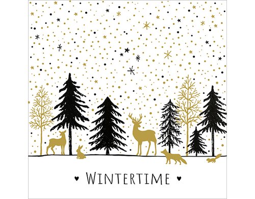B+C Weihnachtsservietten Modern Wintertime Grösse 33x33cm, 20 Stück, 3-lagig