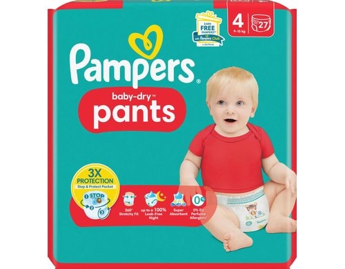 Pampers Baby Dry Nappy Pants Gr.4 9-15kg / 27 Stück