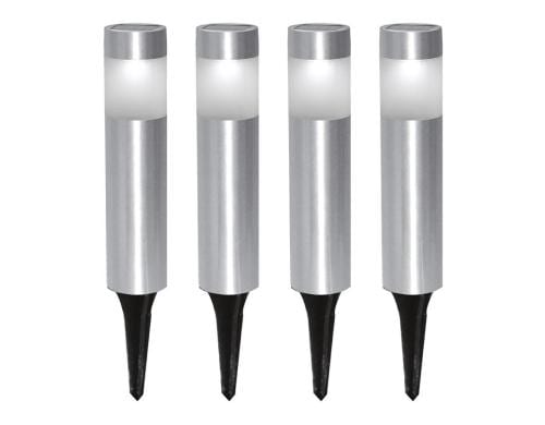 EGLO SOLAR Set 4x Leuchten, Edelstahl Solar / inkl.  4x LED 0,06W, Solar