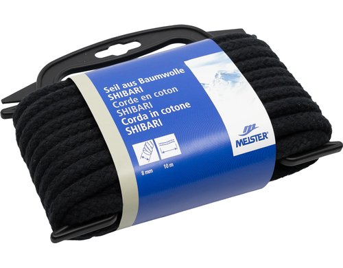 Baumwoll-Seil geflochten 8mm/10m schwarz P-Haspel à 10m
