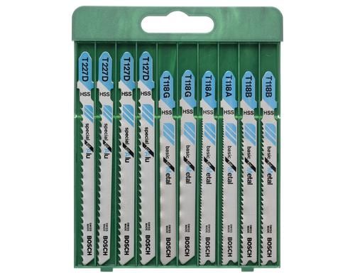 Bosch 10tlg. Stichsägeblatt-Set T-Schaft T118A/T118B /T118G/T127D/T227D