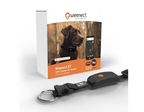 Weenect GPS-Tracker für Hunde XT inkl. Halsband 37,5 bis 56,5cm, schwarz