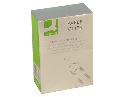 Connect Büroklammern 24 mm lang, vernickelt Schachtel zu 100 Stück, Nr.2