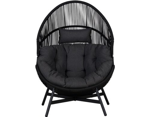 Loungestuhl BENNY - 98x100x142cm Schwarz