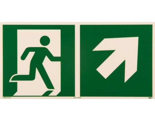 P.R.O. Rettungsweg rechts aufwärts Piktogramm 150x300 mm