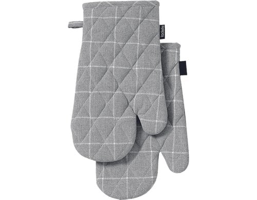 LADELLE Ofenhandschuh Eco Check grey 18x33 cm 2 Stk.