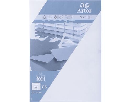 Artoz Couvert 1001 C5 100 gm2, blütenweiss, 5 Blatt