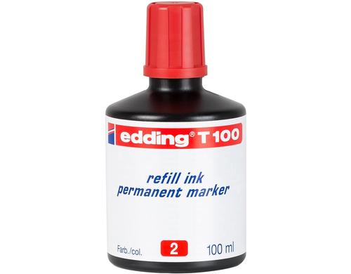 Edding Nachfülltusche T-100 Permanent 100 ml, rot