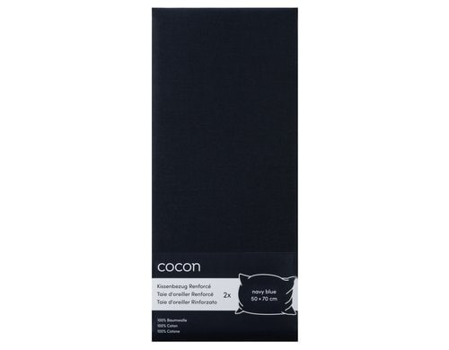 COCON Kissenbezug Renforcé 2 Stk., 50x70 cm, dunkelblau