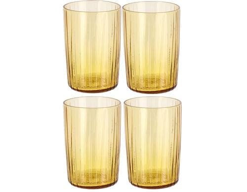 Bitz Trinkglas Kusintha 280ml Amber 4er Set 4er Set, orange, D: 7cm, Glas