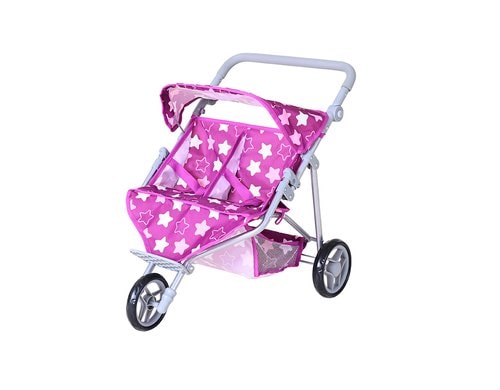 Zwillingspuppenwagen Duo star dark pink