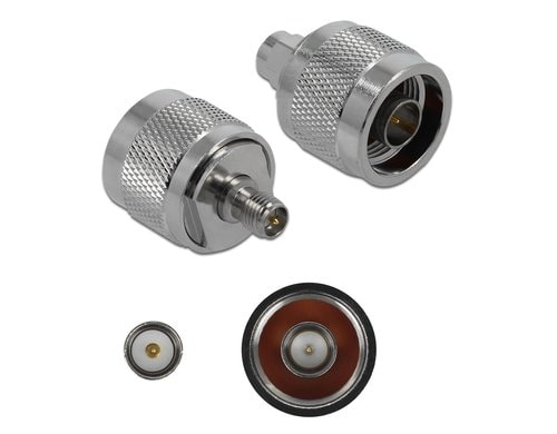 Delock Adapter N St zu RP-SMA Bu 10 GHz, 50 Ohm, Messing vernickelt