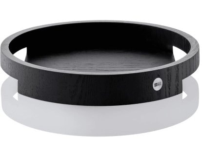 AdHoc Serviertablett Aura Eschenholz schwarz,  D 30 cm, H 4,3  cm