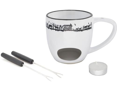 Heidi Cheese Schokoladenfondue-Set Alpes 4-teilig, Ø 10,5 x H 10,7 cm, 100 ml