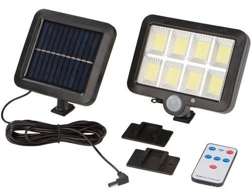 EASYmaxx Solar Arbeitsleuchte LED Solarleuchte mit Bewegungsmelder IP44