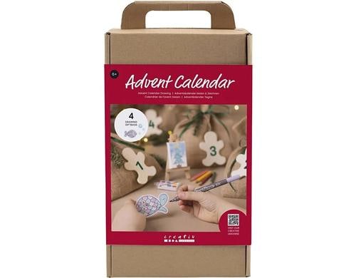 Creativ Company Adventskalender Bastelset Sticken, 4 Stück