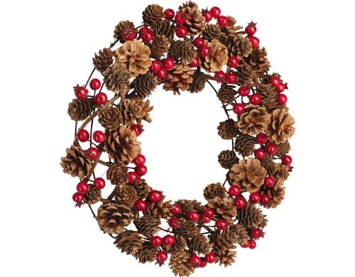 Eglo Weihnachtskranz Gunung Kiefern, D:37, H:7.5cm, mit Glitter