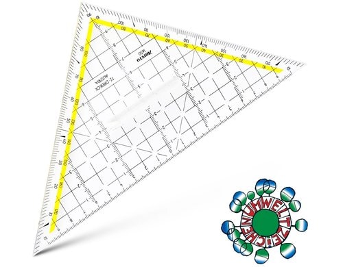 Aristo TZ-Dreieck 22.5cm mit Griff, Facette, Tuschenoppen