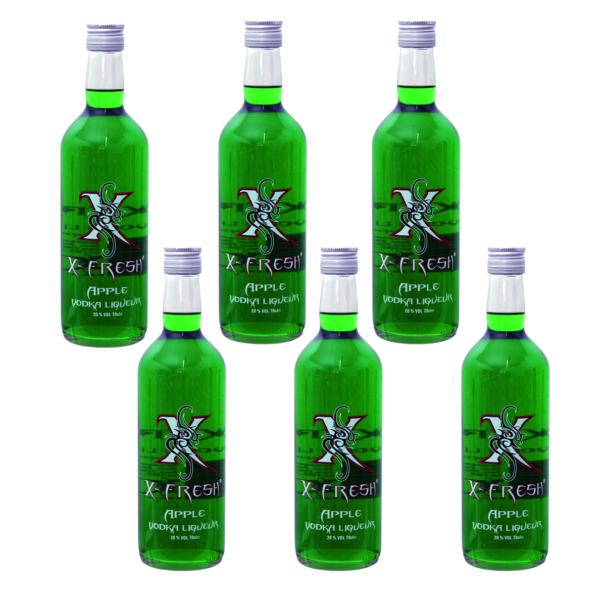 X-Fresh Vodka Apple 6 x 0.7 Ltr. (6er Box) 20 Vol. / Verkauf nur ab 18 Jahren / Kein Export