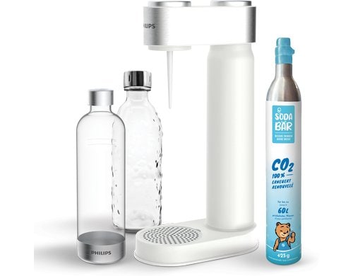Sodabär Philips GoZero White inkl. Zylinder, 0.75L Glasfla., 1LFlasche