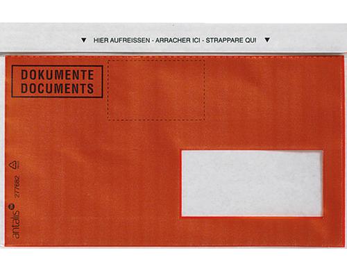 Antalis Dokumententaschen C6/5 Dokumente rot, Fenster rechts, 1000 Stück