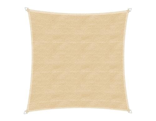 Sonnensegel Champagner 5.0m,  Quadratisch Spanngurten. 90% UV Schutz