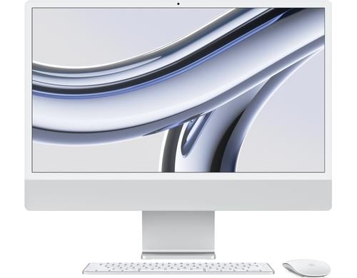 24 iMac (M3, 2 Ports), 8C/8C, Silber 8GB, 256GB, Ohne GbE, MM, MK, CH