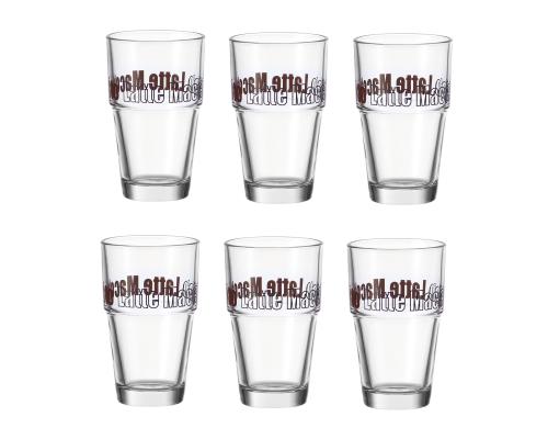 Leonardo Latte Macchiato Glas Solo 6 Stück, Fassungsvermgen 410ml