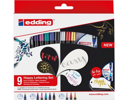 Brushpen 1340 Happy Lettering Set 9+2 Stück