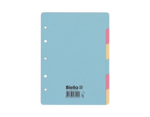 Biella Blanko-Register Karton 6-teilig, A5, 2-Loch