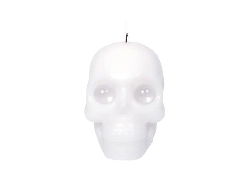 54Celsius Kerze Totenkopf, Weiss Glasaugen,14x11.5cm (HxD),Brenndauer ca.20h