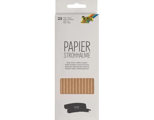 Folia Strohhalm aus Papier KRAFT 25 Stück, 19,7cm, Ø6mm