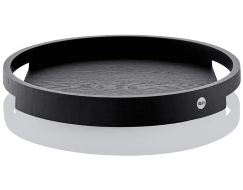 AdHoc Serviertablett Aura Eschenholz schwarz, D 40 cm, H 4,3  cm