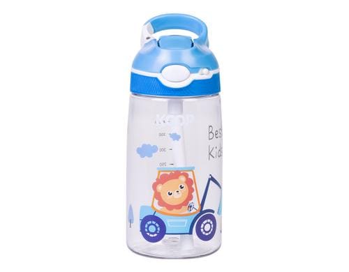 KOOR Flasche Kinder 450ml Auto Blau Tritan+PP+Silikon, 7x7x17cm