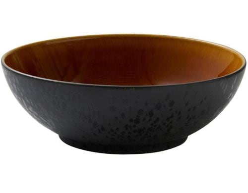 Bitz Salatschüssel schwarz/amber 30cm 1 Stück, Stoneware