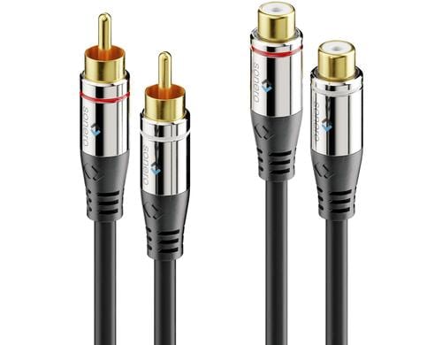 Sonero 2x Cinch Stereo Audio Verlängerung 3.00m, Stecker  Buchse