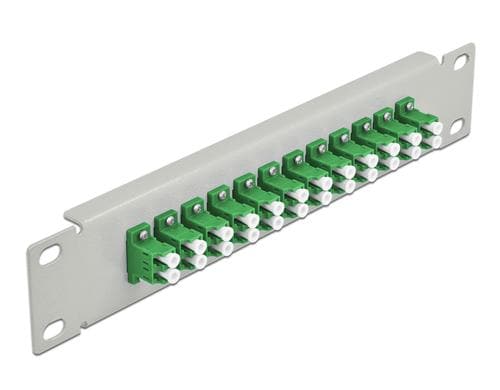 Delock 10Patchpanel Duplex 12Port LC/APC Singlemode,1HE,Grün-Grau,254x44x10mm