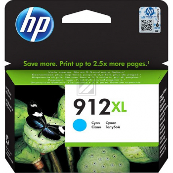 HP Tinte Nr. 912XL - Cyan (3YL81AE) Seitenkapazität ~ 825 Seiten