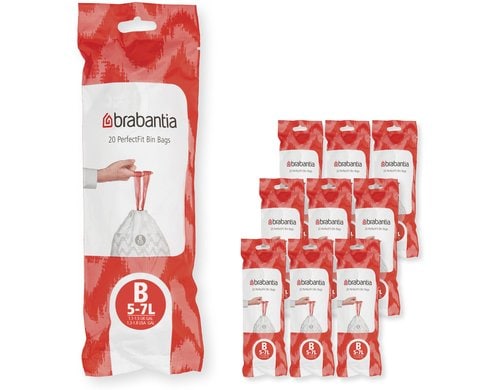 Brabantia Kehrichtsack Perfectfit B 5L, 200 Stück, Multipack à 10 Rollen