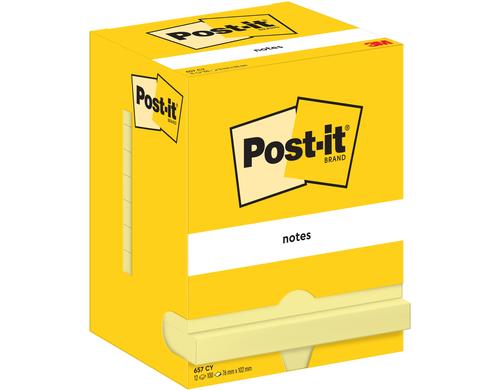 3M Post-it Haftnotizen, gelb 12 Blocks à 100 Blatt, 102 x 76mm