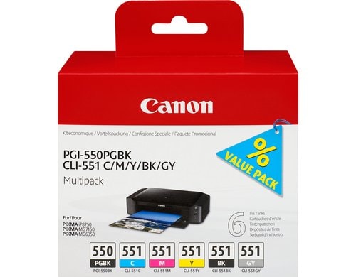 Canon PGI-550/CLI-551 PGBK,C,M,Y,BK,GY
