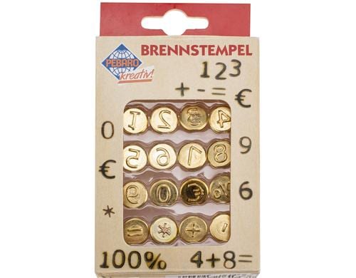 Glorex Brennstempel Zahlen/Zeichen 16-teilig