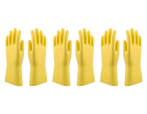 Edi Baur Latexhandschuh L gelb Kit Latex, Baumwolle, 1 Paar